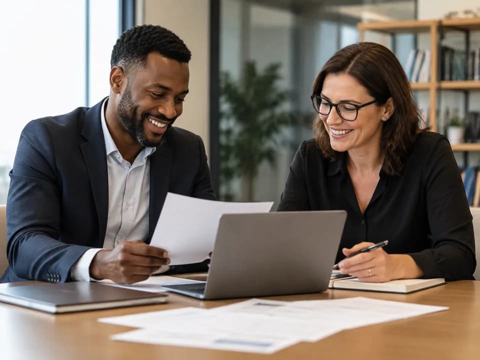 Two attorneys reviewing a growth plan together